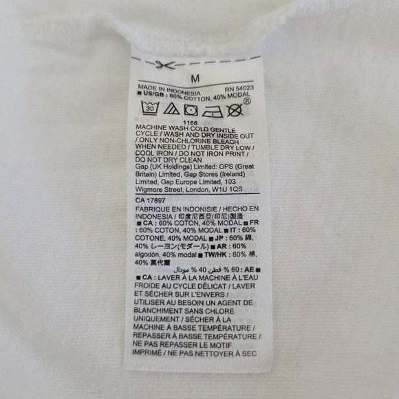 GAP Women's White M SS T-Shirt FEMME 54023 - Picture 3 of 6